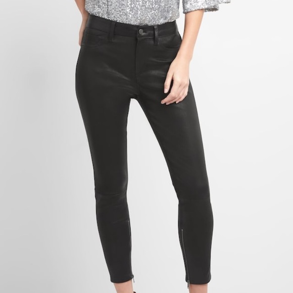 GAP Pants - NWT gap high rise black leather leggings